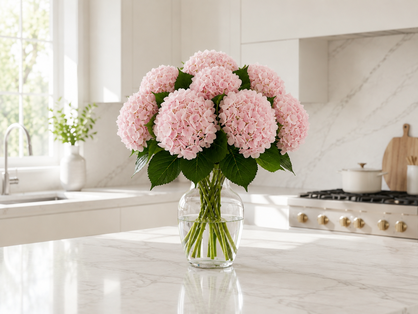 Fresh Light Pink Hydrangeas — Box of 12 Stems